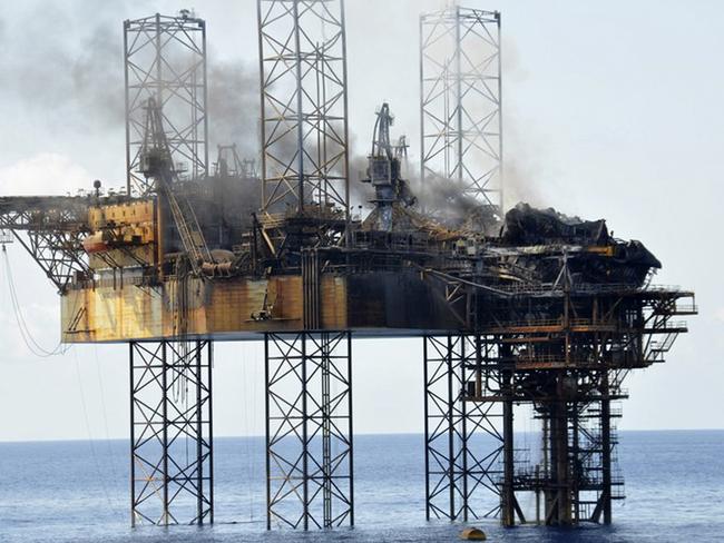 69 workers escaped the fire aboard the rig in the Timor Sea.