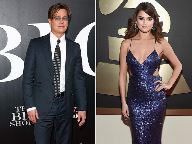 Brad Pitt and Selena Gomez. Picture: Getty
