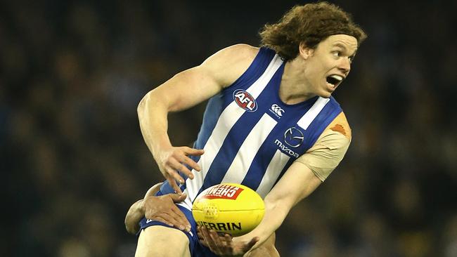 Ben Brown is proving to be a strong target up forward for North Melbourne. Picture: Wayne Ludbey