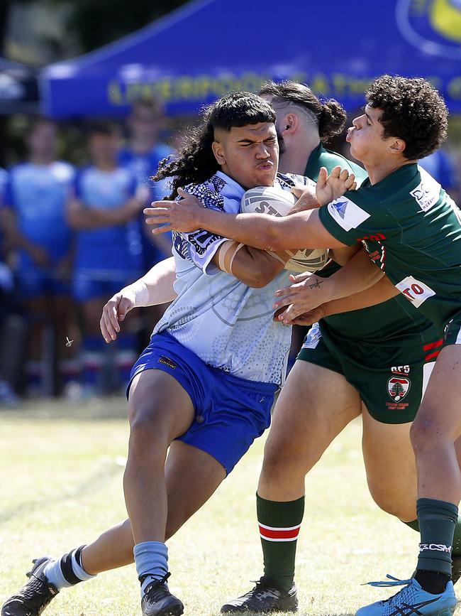 Jarraki Simpson from NSW Indigenous. Under 18 Boys NSW Indigenous v Lebanon. Harmony Nines Rugby League. Picture: John Appleyard