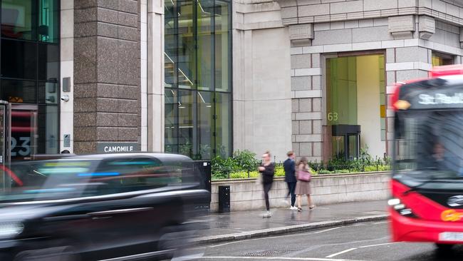 The offices of Kalkine and Haanuwise at 63 St Mary’s Axe in central London. Picture: Jacquelin Magnay