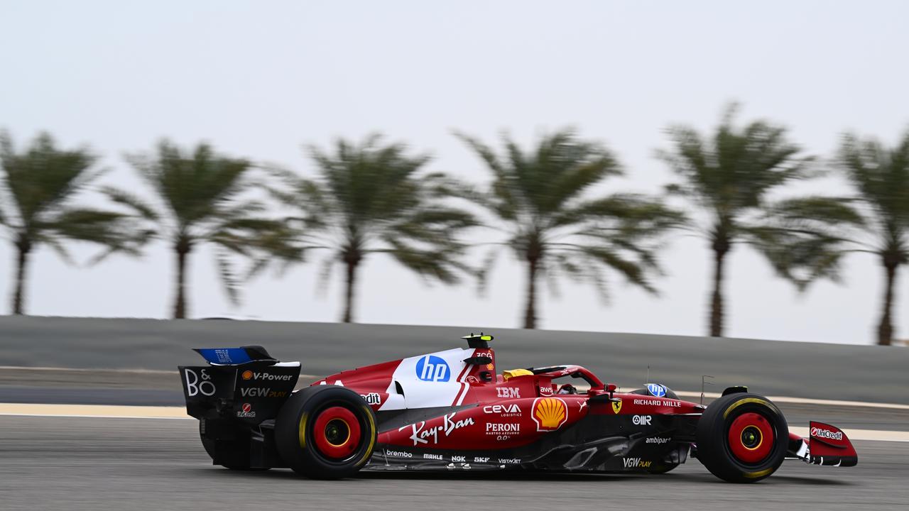 Hamilton during testing at Bahrain International Circuit. Photo: Clive Mason/Getty Images