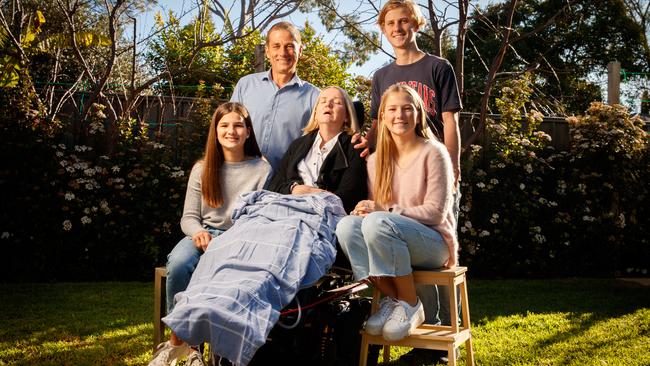 Anna and Scott Penhall with their children Matthew 18, Mia 12 and Kirsty 20 at their home in Fullarton. Picture Matt Turner.