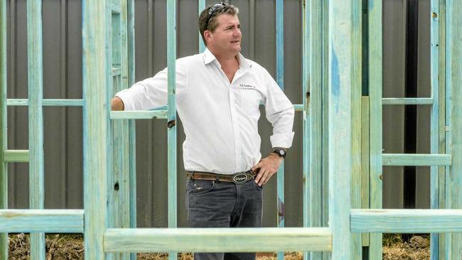 Managing director GJ Gardner Homes Grafton Micah Middelbosch stands in the frames of another house they are building in Junction Hill. Picture: Adam Hourigan