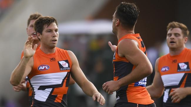 Toby Greene was lively in attack for GWS. Pic: AAP