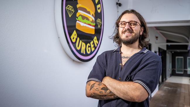 Josh Rivers at his Diamond Burger joint in February this year, in Glenunga. Picture: Tom Huntley