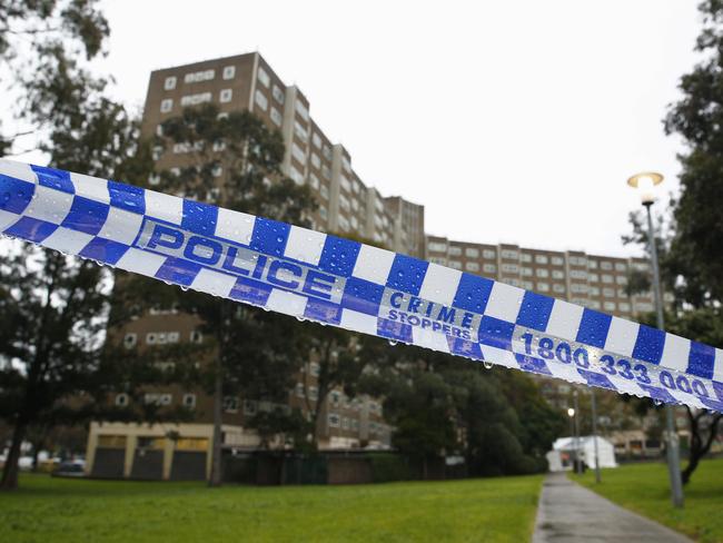 One of the Melbourne towers that was locked down. Picture: Daniel Pockett