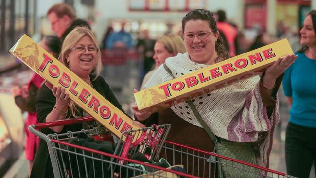 Kerrie (L) and Krystal Holzberger as the Gold Coast's first Costco opens at Coomera. Picture: Glenn Campbell