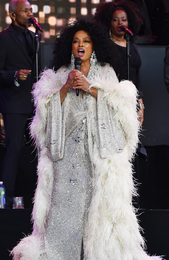 Diana Ross was a headliner at the Queen’s Platinum party this year before performing at Glastonbury. Picture: Getty.