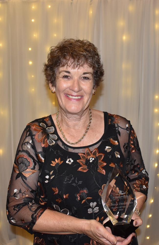 Teresa Dreghorn was named Magpie of the year at Magpies awards night, October 29, 2021. Picture: Matthew Forrest