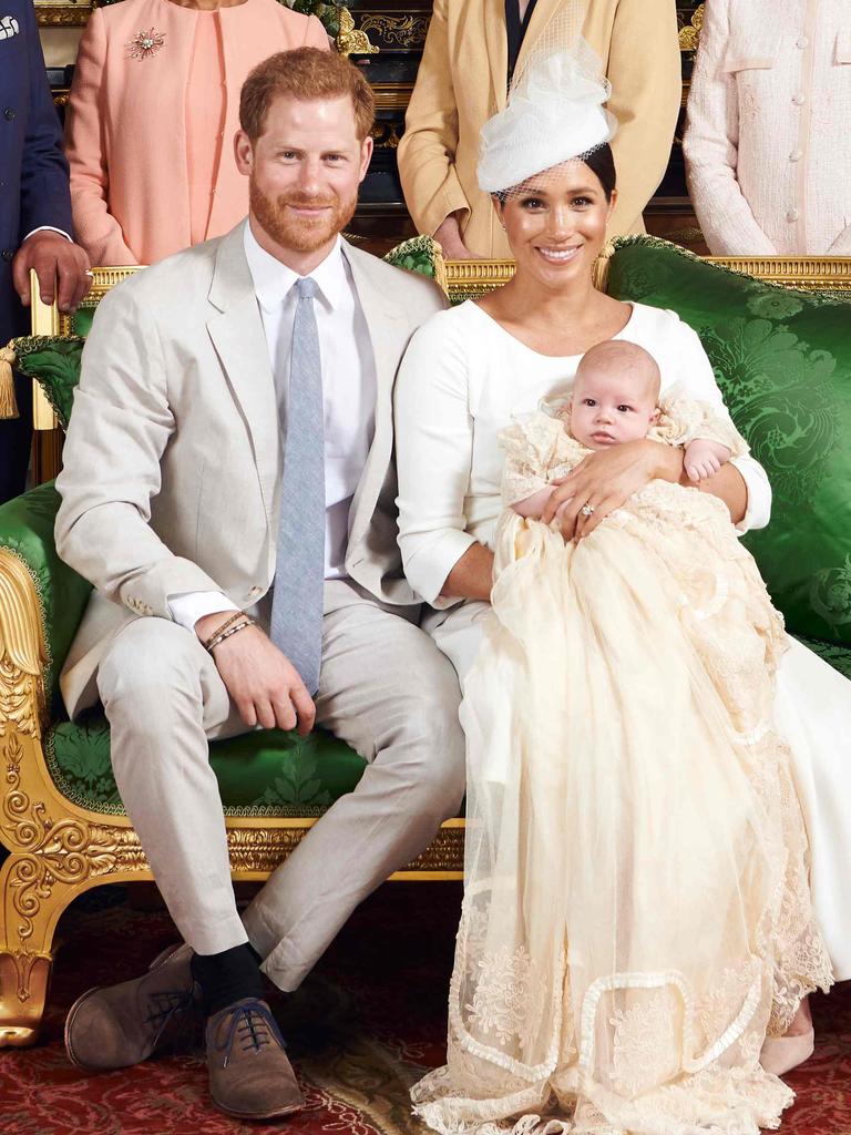 Meghan wore Dior for Archie’s christening in 2019. Picture: Chris ALLERTON / SUSSEXROYAL / AFP