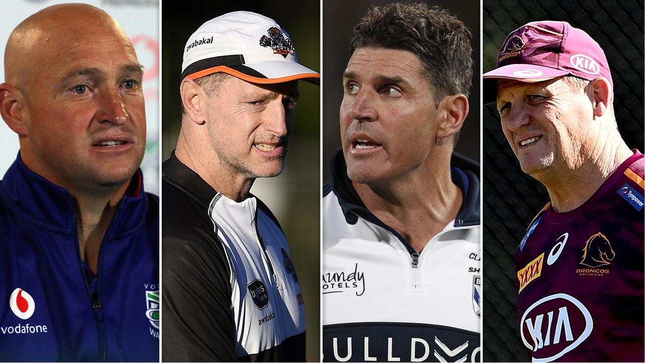 NRL coaches Nathan Brown, Michael Maguire, Trent Barrett and Kevin Walters.