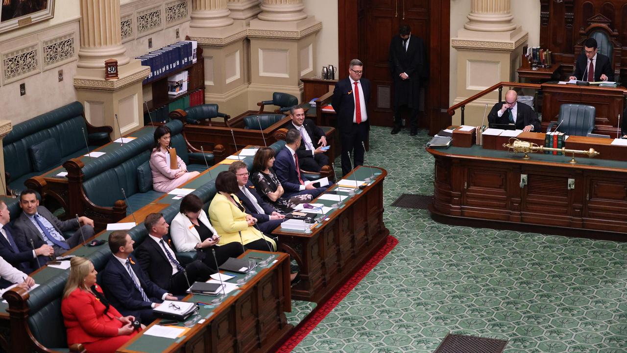 In parliament during the debate. Picture: NCA NewsWire / David Mariuz