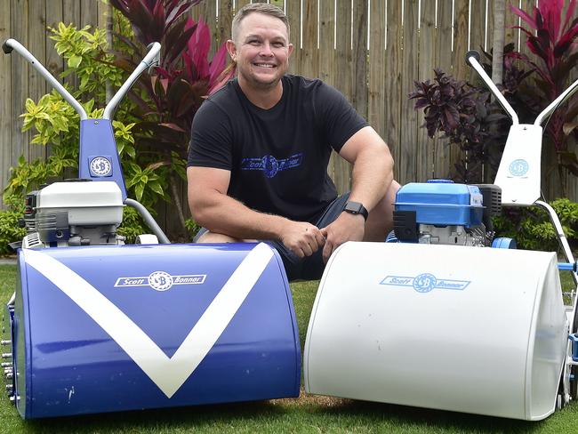 Mount Louisa man Jai Ryan has restored two vintage Scott Bonnar mowers. PICTURE: MATT TAYLOR.