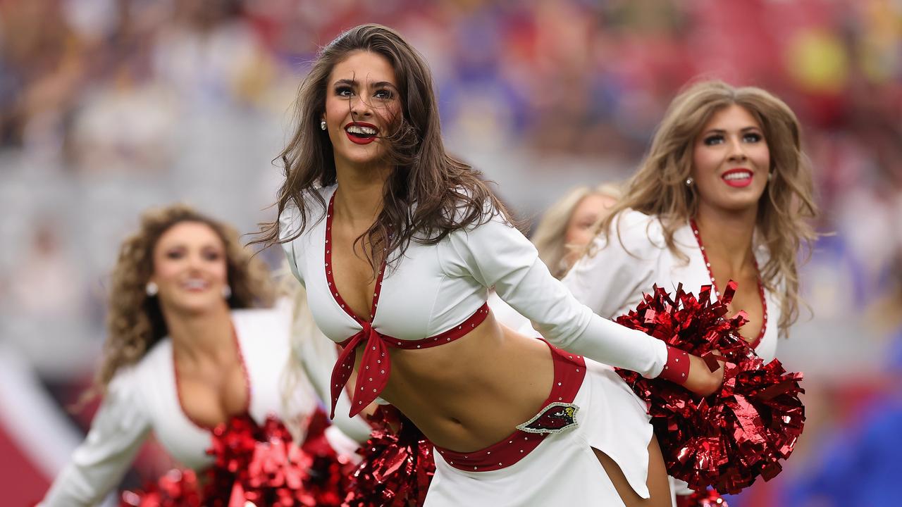 Arizona Cardinals cheerleaders perform during the NFL game at State Farm Stadium on September 15, 2024 in Glendale, Arizona. (Photo by Christian Petersen/Getty Images)