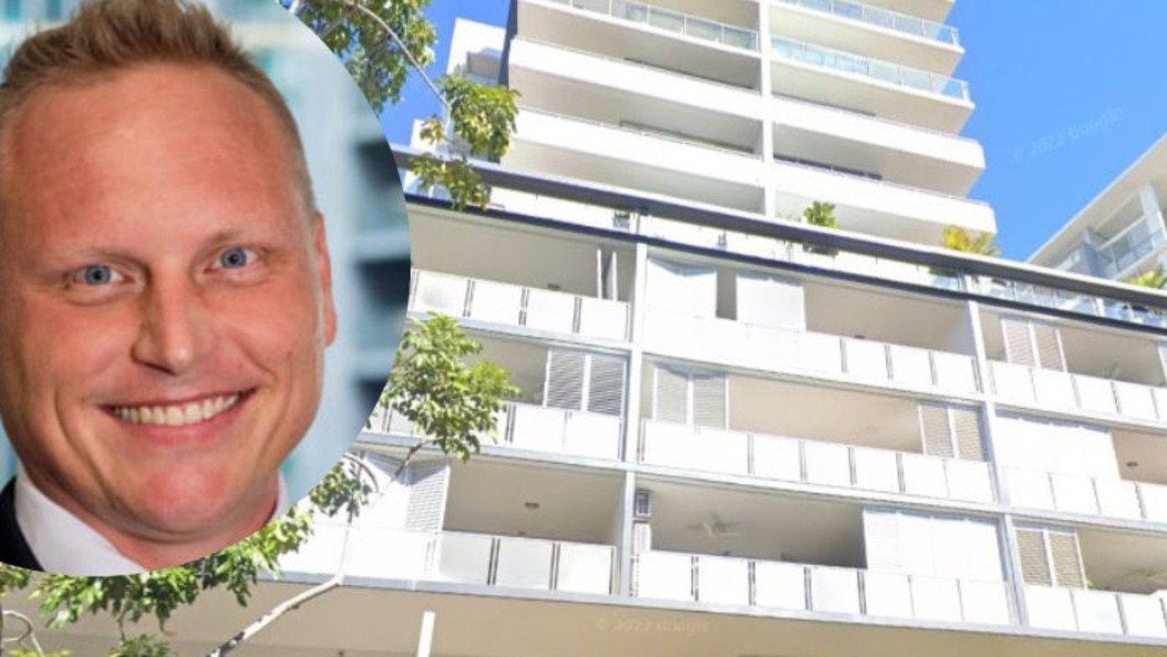 The listed headquarters of embattled Fraser Coast company PPV Hervey Bay Developments Pty Ltd in Brisbane and (inset) one of the two appointed liquidators Chris Baskerville.