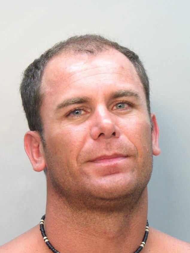 Carey in a police mug shot after his arrest in Miami in 2007. Photo: Channel 9.