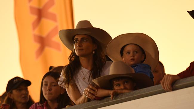 Dani Wilson with Ted and Austin at Noonamah Rodeo 2022. Picture: (A)manda Parkinson