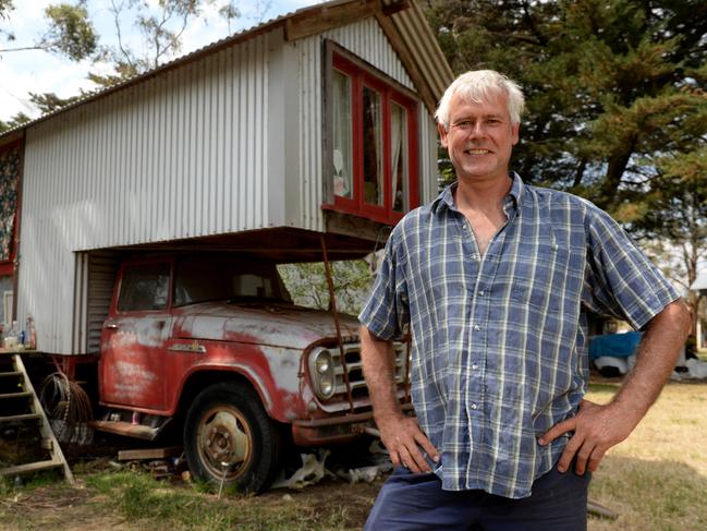 The tiny house movement is burgeoning in Australia, and most recently in Victoria. Rob Scott from Clarkefield makes studio trucks, which are basically tiny houses. Picture: Kylie Else