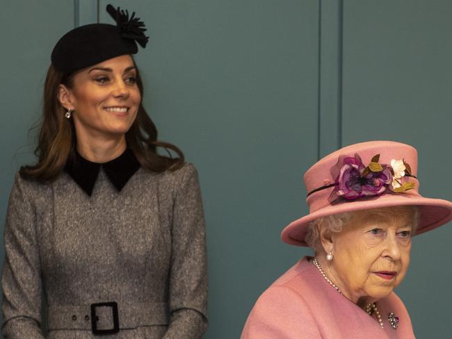 Queen Elizabeth II and the Duchess of Cambridge. A royal expert says Kate might be made Princess soon. Picture: Paul Grover/Daily Telegraph/PA Wire