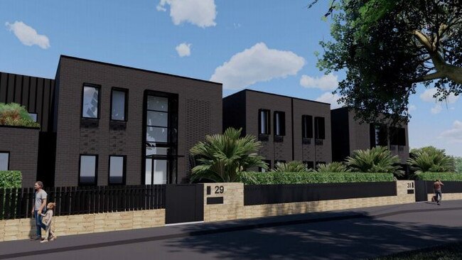 An artist’s impression of the rear of one of the blocks. Images: Squillace Architects