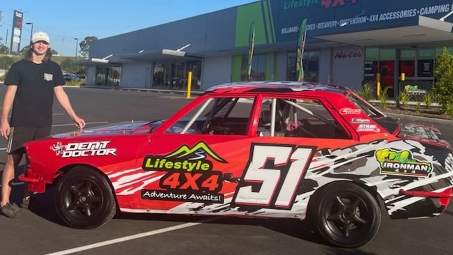 Khan Thoroughgood is a junior sedan driver at the Gympie Speedway. Photo: contributed.