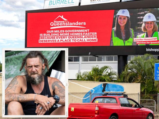 The offending billboard is a "kick in the guts'' according to homeless people living nearby.