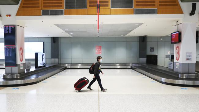 A near-empty domestic terminal in Sydney. Picture: Richard Dobson