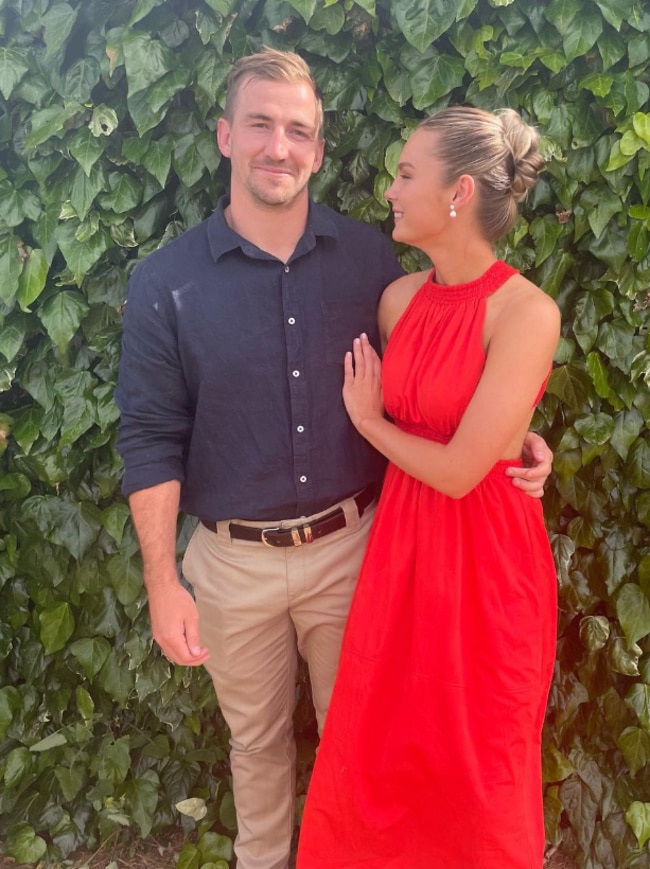 Lachlan Croker and his fiancee Abbey