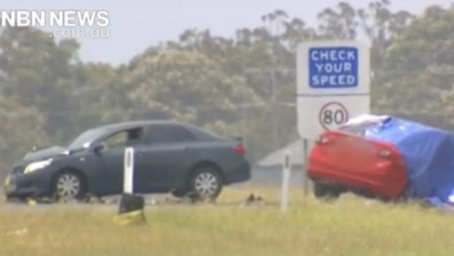 Woman charged after man dies in head on collision at Raymond Terrace in December, 2019. Credit NBN News