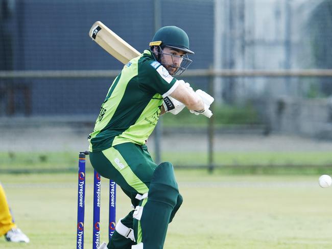 Rovers' Marcus Berryman bats in the Cricket Far North 40 overs match between the Cairns Rovers and Norths, held at Griffiths Park, Manunda. Picture: Brendan Radke