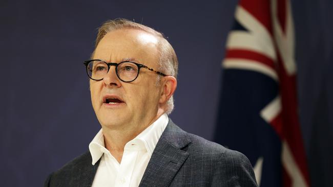 Prime Minister Anthony Albanese addresses media at a press conference in Sydney. Picture: NCA NewsWire/ Sam Ruttyn