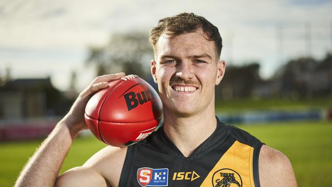 A switch to Glenelg from Norwood has paid dividends for Cole Gerloff, who will be in action in this Saturday’s live streamed SANFL clash against North Adelaide. Picture: Matt Loxton