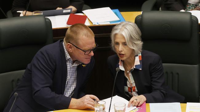 Greens deputy leader Vica Bayley and Greens leader Doctor Rosalie Woodruff. Tasmanian House of Assembly question time. Picture: Nikki Davis-Jones