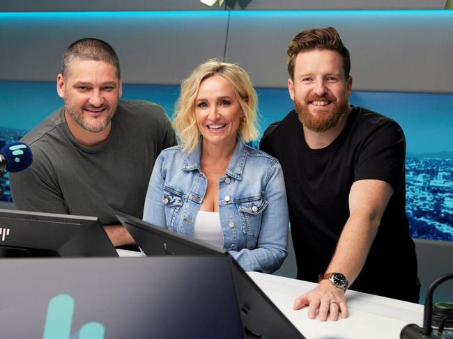 Fox FM’s Fifi, Fev and Nick is Melbourne’s No1 FM breakfast show. Picture: Supplied