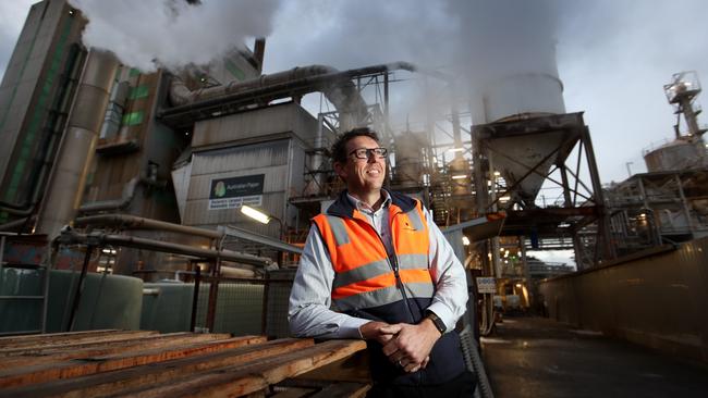 Adrian Berton, general manager of manufacturing at Australian Paper’s Maryvale paper mill. Picture: David Geraghty