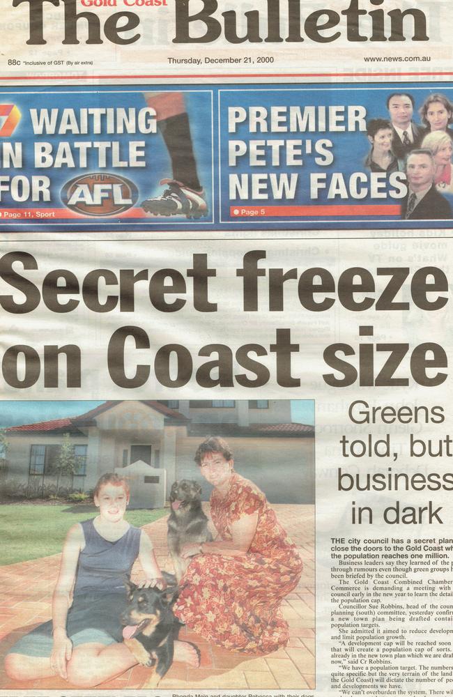 Gold Coast History 130: Gold Coast Bulletin 2000, December 21. Front page.