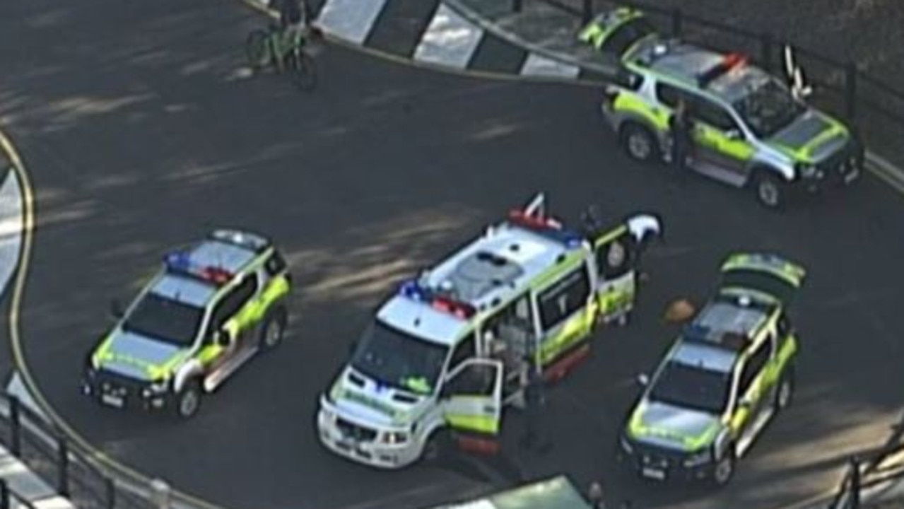 Ambulances at Lake Samsonvale when the woman died in November 2020. Picture: 7News Brisbane