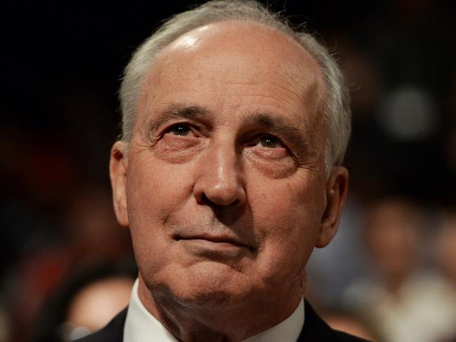 SYDNEY, AUSTRALIA - JUNE 19: Former prime minister Paul Keating waits for Leader of the Opposition Bill Shorten at the Labor campaign launch at the Joan Sutherland Performing Arts Centre as part of the 2016 election campaign on June 19, 2016 in Penrith, Sydney, Australia. (Photo by Mick Tsikas-Pool/Getty Images)