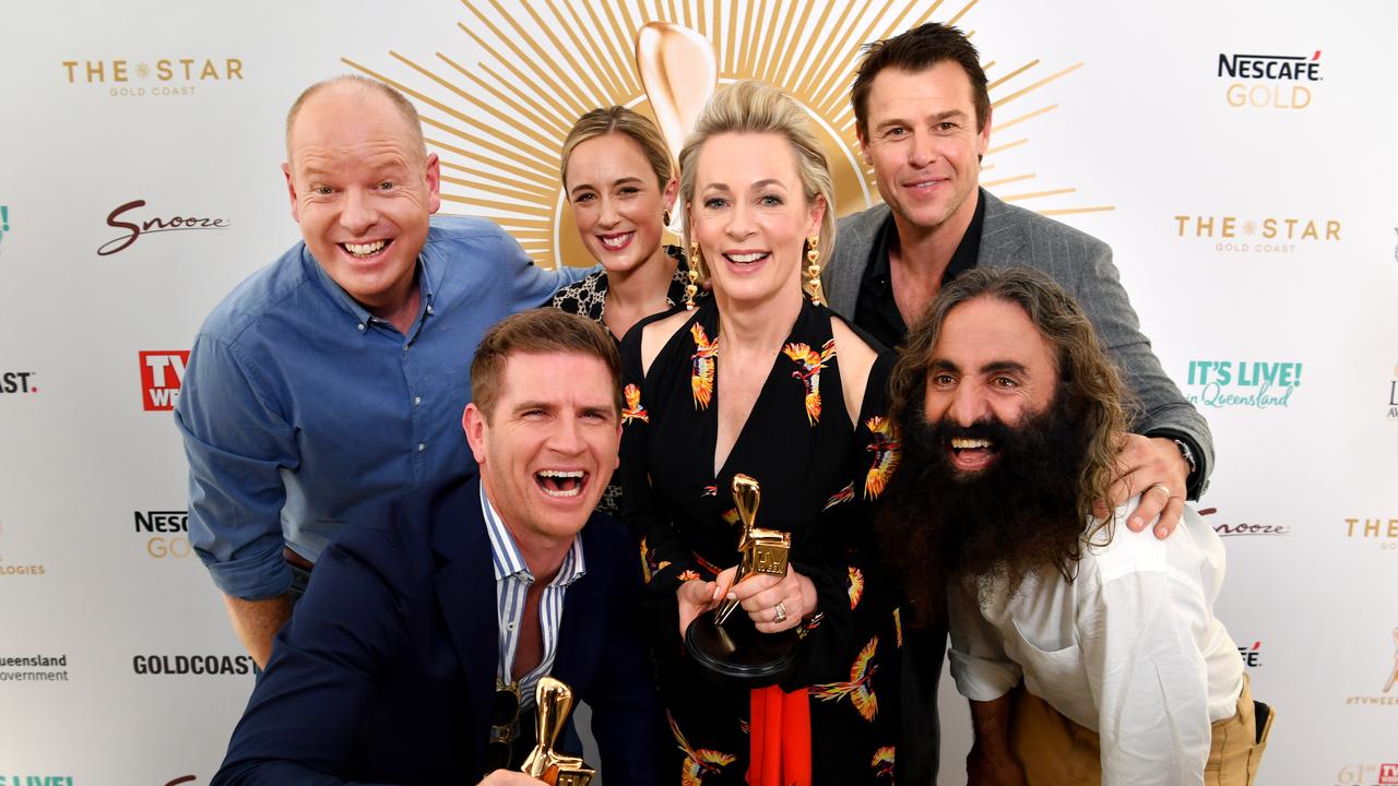 2019 Gold Logie nominees: Tom Gleeson, Sam Mac, Eve Morey, Amanda Keller, Rodger Corser and Costa Georgiadis. Missing is Waleed Aly.