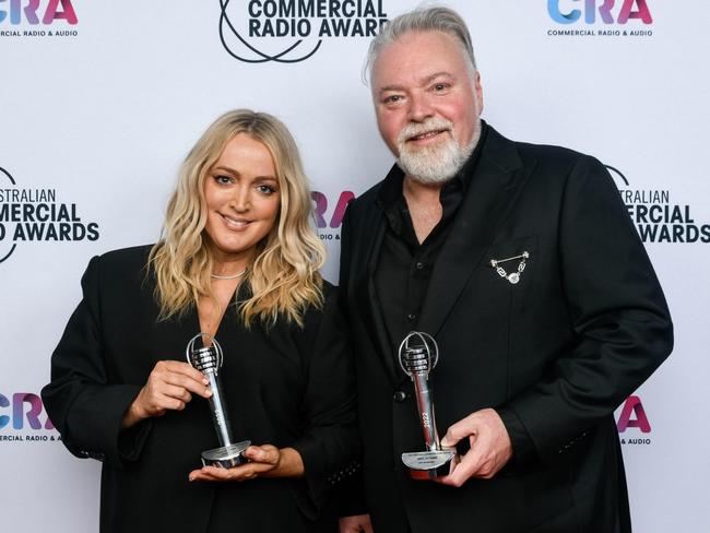 Jackie ‘O’ Henderson and Kyle Sandilands were crowned best on-air team (FM) at the 33rd annual Australian Commercial Radio Awards. Picture: Supplied