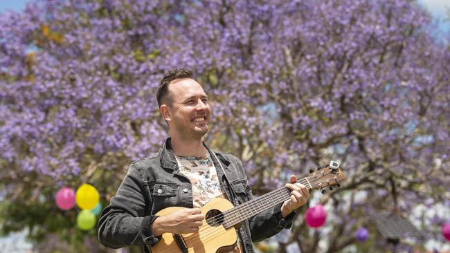 Michael Johnson before performing during Jacaranda Day celebrations at Goombungee, Saturday, November 5, 2022. Picture: Kevin Farmer