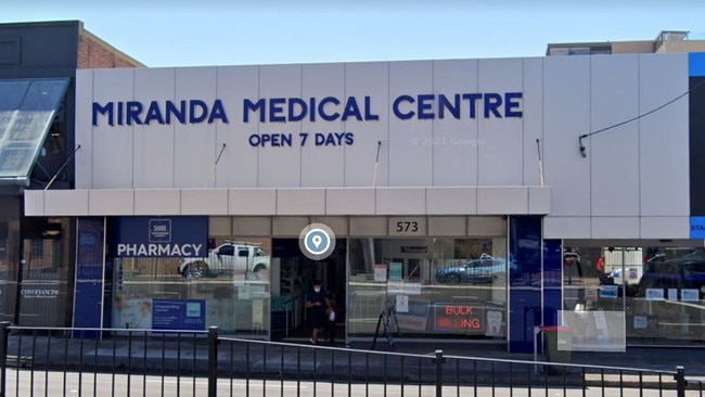 Dr Bassel Rahman was working and is still employed at Miranda Medical Centre. Picture: Google Maps