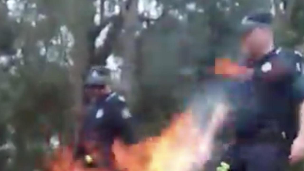 Officers descended on the site while protesters were engaged in a ceremony, according to one protester who livestreamed the events.