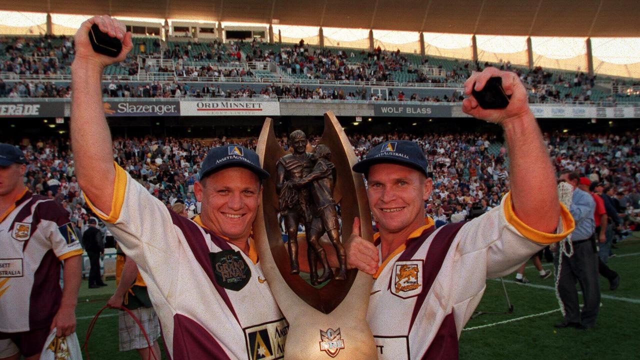 Kevin Walters and Allan Langer won four premierships together. Picture: David Kapernick