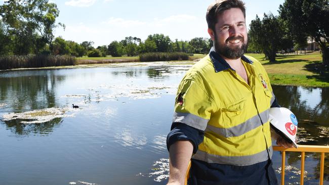 Matt Hull has been nominated for the Territory Hero Awards for providing suicide prevention and mental health support on construction sites during the coronavirus pandemic. Picture Katrina Bridgeford.