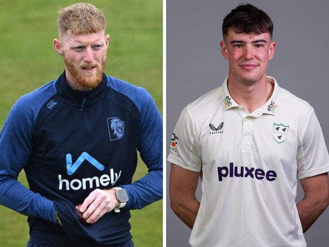 England captain Ben Stokes and County cricketer Josh Baker. Photos: Getty Images