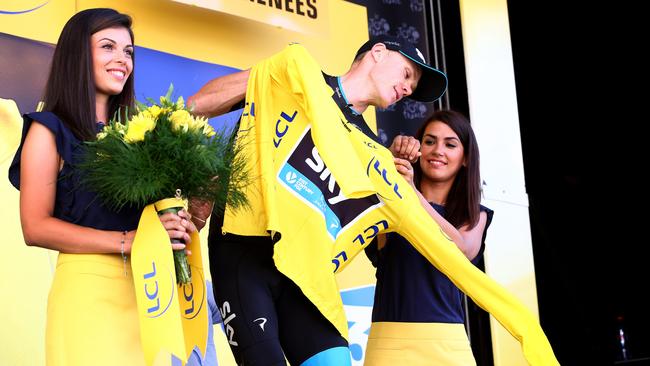 The tradition of having two podium girls with Tour de France stage winners has been scrapped. Picture: Sarah Reed