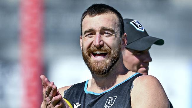 Charlie Dixon during Port Adelaide training. Picture: Mark Brake