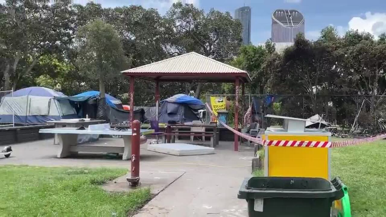 Fire destroys tent at Brisbane homeless camp